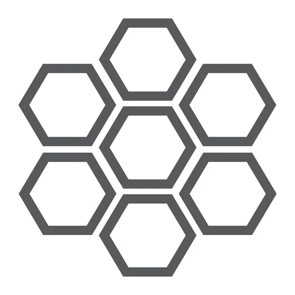 Honeycomb line icon, bee and honey, hexagon sign, vector graphics, a linear pattern on a white background. — Stock Vector