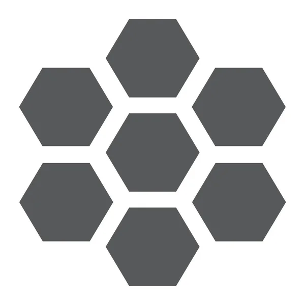 Honungskaka glyph ikon, bee och honung, hexagon tecken, vektorgrafik, ett fast mönster på en vit bakgrund. — Stock vektor