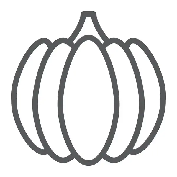 Icono de línea de calabaza, vegetal y granja, signo de calabaza, gráficos vectoriales, un patrón lineal sobre un fondo blanco . — Vector de stock