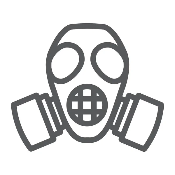 Radiation mask line icon, defense and respirator, gas mask sign, vector graphics, a linear pattern on a white background. — Stock Vector