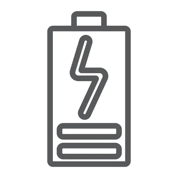 Icône de la ligne de charge de la batterie, électrique et électrique, panneau de charge énergétique, graphiques vectoriels, un motif linéaire sur un fond blanc . — Image vectorielle