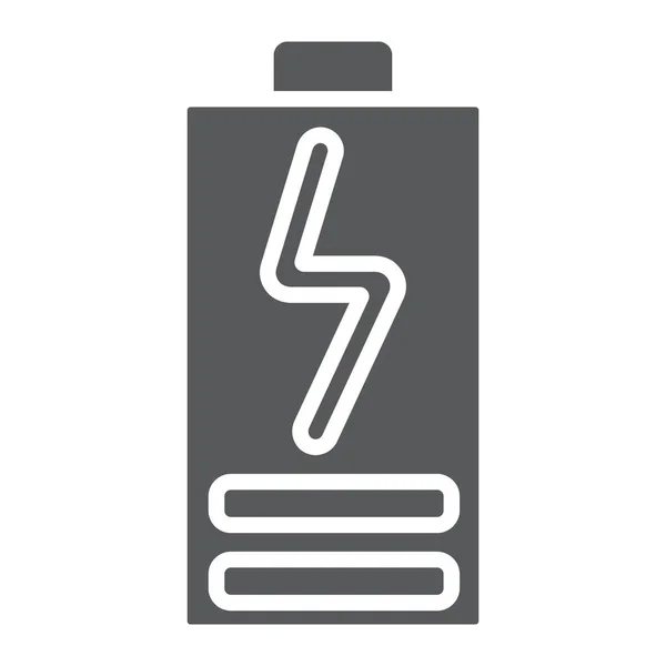 Icône de glyphe de charge de batterie, électrique et électrique, signe de charge d'énergie, graphiques vectoriels, un motif solide sur un fond blanc . — Image vectorielle