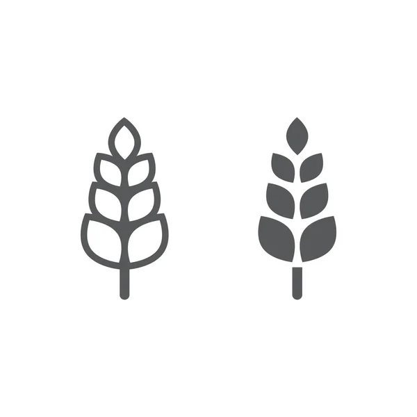 Wheat line and glyph icon, agriculture and farm, grain sign, vector graphics, a linear pattern on a white background. — Stock Vector