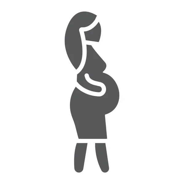 Schwangere Mutter Glyphen-Symbol, Mutter und Kind, Schwangere Zeichen, Vektorgrafik, ein durchgehendes Muster auf weißem Hintergrund. — Stockvektor