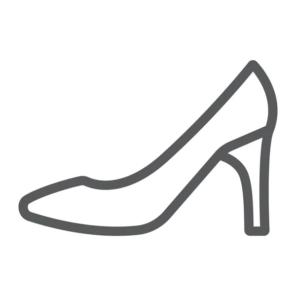 Icono de línea de zapatos de mujer, mujer y calzado, signo de tacón alto, gráficos vectoriales, un patrón lineal sobre un fondo blanco . — Archivo Imágenes Vectoriales
