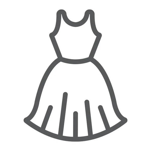 Ícone de linha de vestido de mulher, feminino e roupas, sinal de vestido, gráficos vetoriais, um padrão linear em um fundo branco . — Vetor de Stock