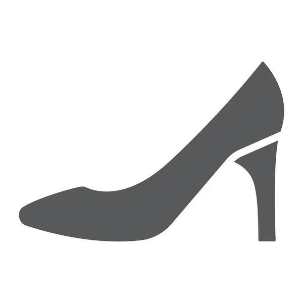 Zapatos mujer icono glifo, mujer y calzado, signo de tacón alto, gráficos vectoriales, un patrón sólido sobre un fondo blanco . — Archivo Imágenes Vectoriales