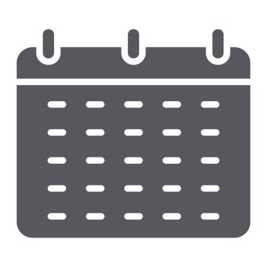 Takvim glif simgesini, hatırlatma ve tarihi, zamanlama işareti, vektör grafikleri, beyaz zemin üzerinde sağlam bir desen.