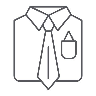 İş takım elbise ince çizgi simgesi, erkek ve kostüm, takım elbise işareti, vektör grafikleri, doğrusal model beyaz bir arka plan üzerinde dostum.