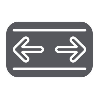 Araba dönüş sinyalleri glif simgesi, Oto, panel, kontrol paneli işareti, vektör grafikleri, beyaz zemin üzerinde sağlam bir desen.