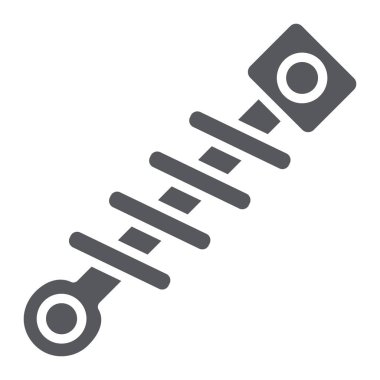 Araba bahar glif simgesi, Oto, onarım, emici işareti, vektör grafikleri, beyaz zemin üzerinde sağlam bir desen.