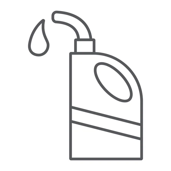 Motor oil thin line icon, auto and repair, oil canister sign, vektorgrafik, ein lineares Muster auf weißem Hintergrund. — Stockvektor