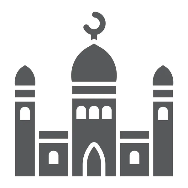 Icône de glyphe de mosquée, islamique et religion, panneau de construction, graphiques vectoriels, un motif solide sur un fond blanc . — Image vectorielle