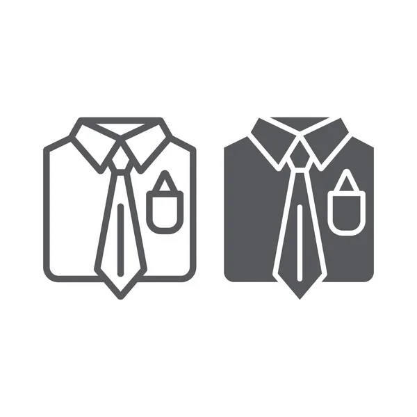 Εικονίδιο γραμμής και glyph Business κοστούμι, το αρσενικό και το κοστούμι, ο άνθρωπος σύμβολο κοστούμι, διανυσματικά γραφικά, ένα γραμμικό σε λευκό φόντο. — Διανυσματικό Αρχείο