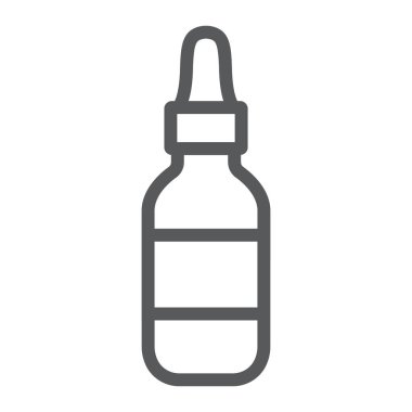 Kozmetik serum hattı simgesi, makyaj ve kozmetik, nemlendirici işareti, vektör grafikleri, beyaz bir arka planda doğrusal bir desen.