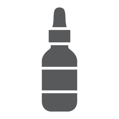 Kozmetik serum glif simgesi, makyaj ve kozmetik, nemlendirici işareti, vektör grafikleri, beyaz arka planda sağlam bir desen.