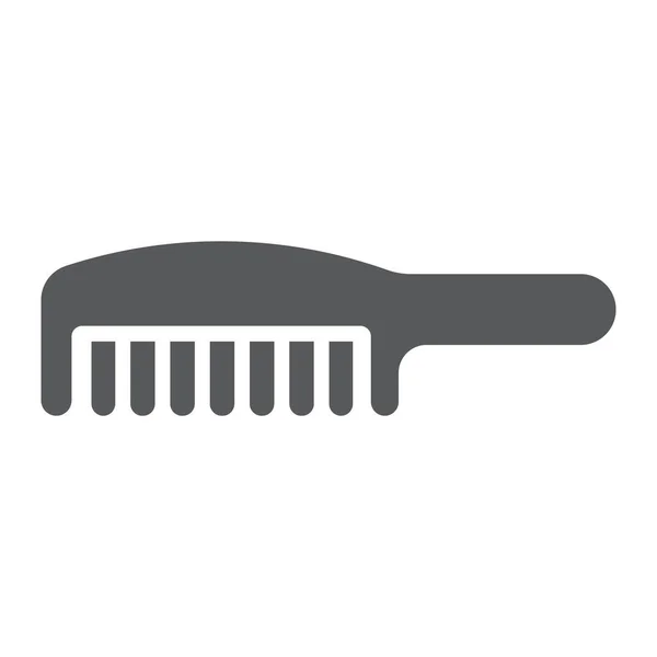 Comb glyph icon, barber and beauty, hairbrush sign, vector graphics, a solid pattern on a white background. — 图库矢量图片