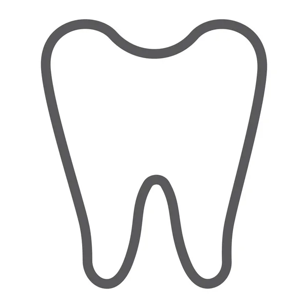 Icône de la ligne des dents, dentiste et dentiste, signe dentaire, graphiques vectoriels, un motif linéaire sur un fond blanc . — Image vectorielle