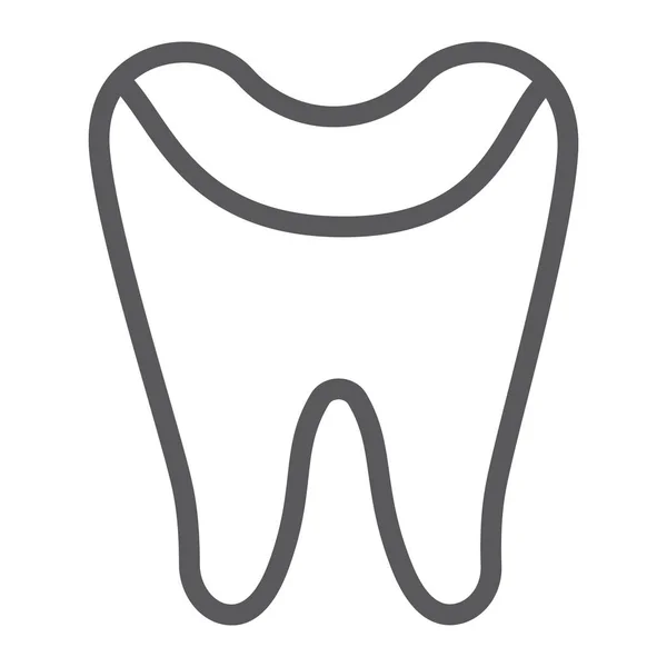 Icône de ligne d'émail dentaire, dentisterie, signe de soins dentaires, graphiques vectoriels, un motif linéaire sur un fond blanc . — Image vectorielle