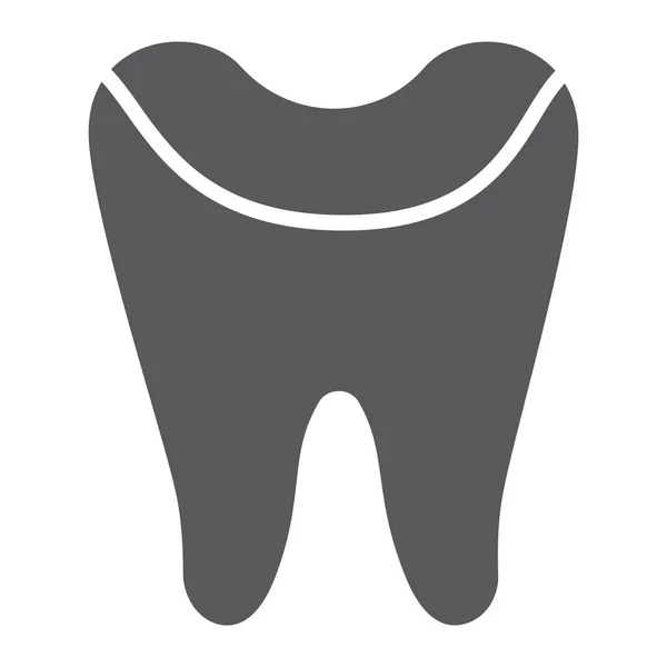 Icône de glyphe d'émail dentaire, dentisterie, signe de soins dentaires, graphiques vectoriels, un motif solide sur un fond blanc . — Image vectorielle