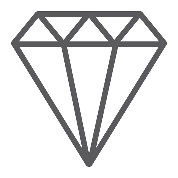Diamond linje ikon, juvel och lysande, ädelsten tecken, vektor grafik, ett linjärt mönster på en vit bakgrund. — Stock vektor