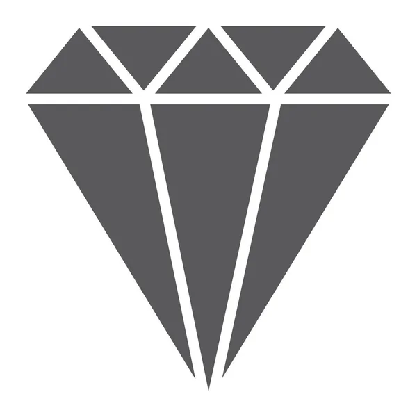 Diamond Glyph ikon, juvel och lysande, ädelsten tecken, vektor grafik, ett fast mönster på en vit bakgrund. — Stock vektor