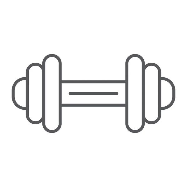 Dumbbell thin line icon, exercise and gym, barbell sign, vector graphics, a linear pattern on a white background. — Stock Vector