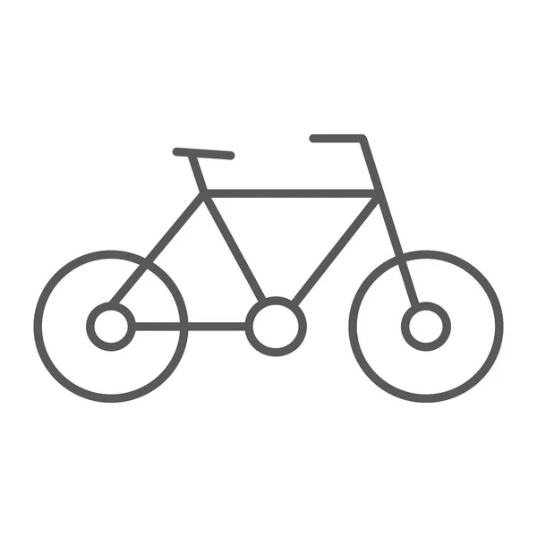 Bicicleta ícone de linha fina, esporte e transporte, sinal de bicicleta, gráficos vetoriais, um padrão linear em um fundo branco . —  Vetores de Stock