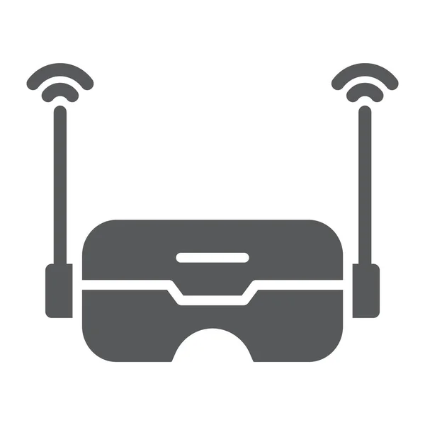 Tecnologia FPV ícone de glifo, inovação e virtual, sinal de óculos fpv, gráficos vetoriais, um padrão sólido em um fundo branco . —  Vetores de Stock