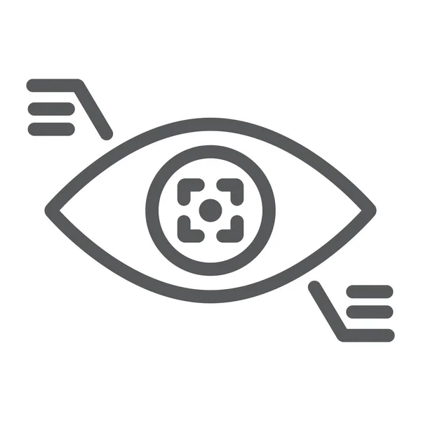 Icono de la línea Eyetap, sensor e innovación, signo de seguimiento ocular, gráficos vectoriales, un patrón lineal sobre un fondo blanco . — Vector de stock