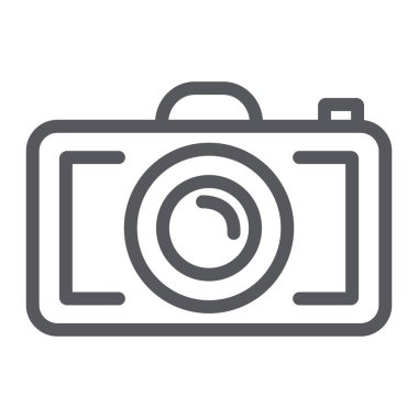 Camera line icon, photography and shoot, photo sign, vector graphics, a linear pattern on a white background.