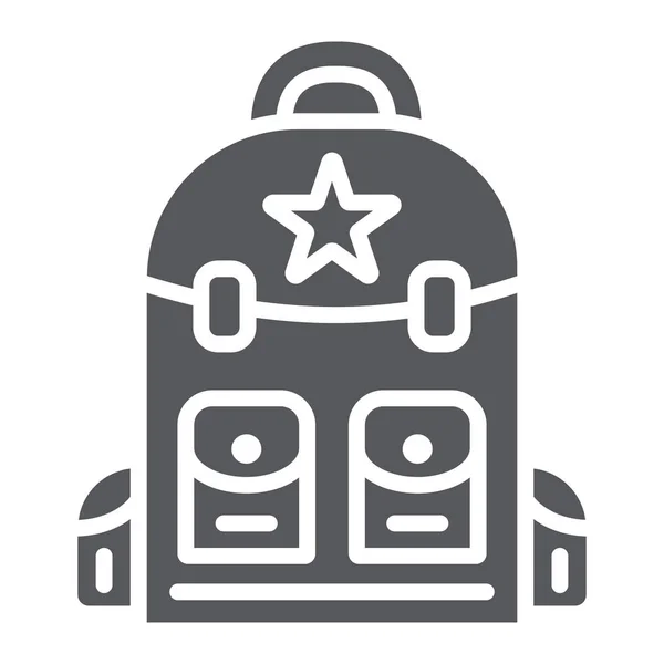 Rugzak glyph icon, Camping en reizen, zak teken, vector graphics, een effen patroon op een witte achtergrond. — Stockvector