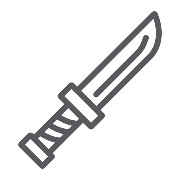 Linea di coltello icona, tagliente e tagliente, segno strumento, grafica vettoriale, un modello lineare su uno sfondo bianco . — Vettoriale Stock