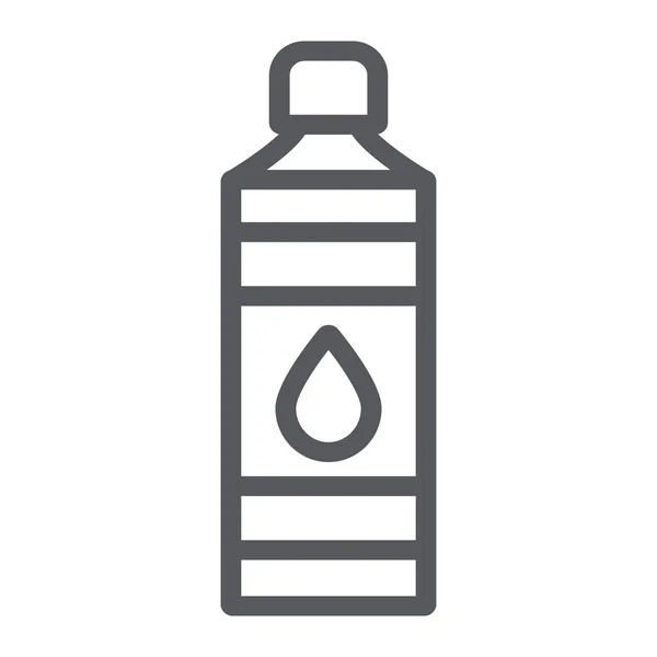 Icono de línea de botella, plástico y agua, signo de contenedor, gráficos vectoriales, un patrón lineal sobre un fondo blanco . — Vector de stock