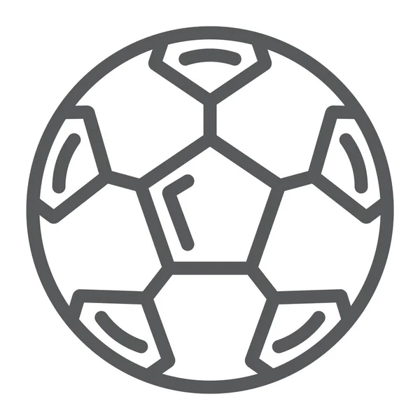 Icono de la línea de pelota de fútbol, deporte y equipo, signo de pelota de fútbol, gráficos vectoriales, un patrón lineal sobre un fondo blanco . — Vector de stock