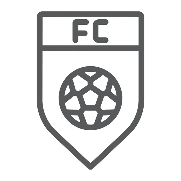 Ícone de linha de clube de futebol, jogo e crachá, símbolo de emblema de futebol, gráficos vetoriais, um padrão linear em um fundo branco . —  Vetores de Stock