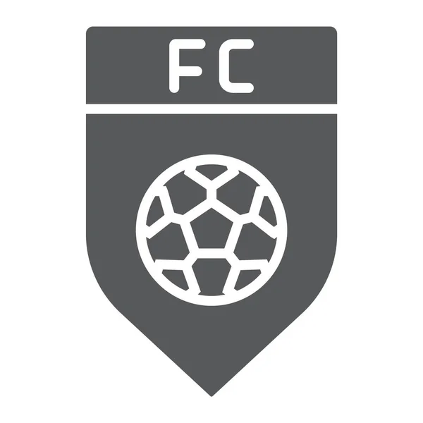 Ícone de glifo de clube de futebol, jogo e crachá, símbolo de emblema de futebol, gráficos vetoriais, um padrão sólido em um fundo branco . —  Vetores de Stock