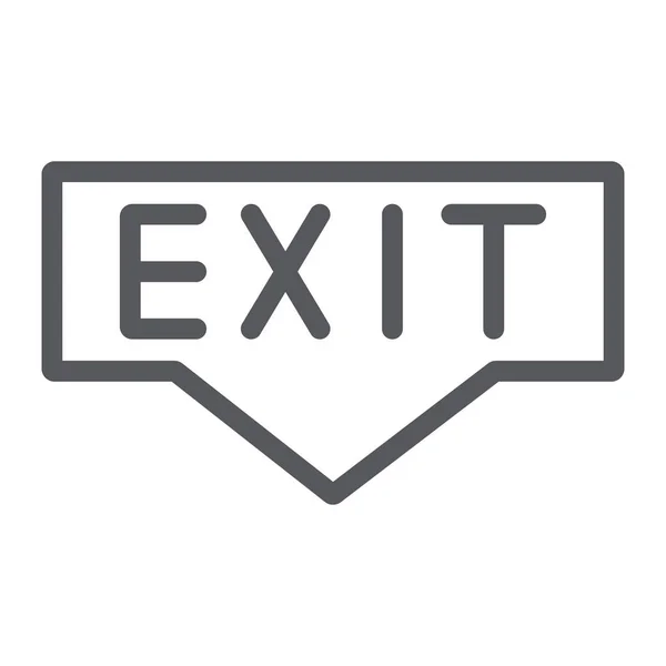Exit Line Symbol, Notfall und Tür, Evakuierungsschild, Vektorgrafik, ein lineares Muster auf weißem Hintergrund. — Stockvektor