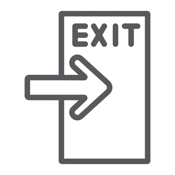 Exit line icon, evacuate and emergency, output sign, vector graphics, a linear pattern on a white background. — Stock Vector