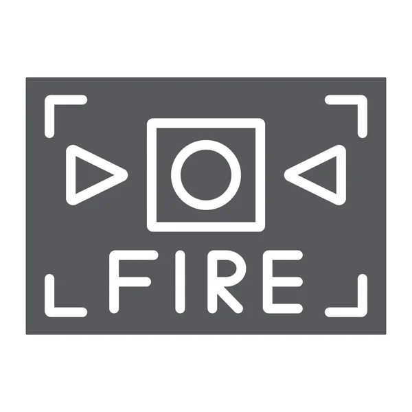 Brandlarm Glyph ikon, säkerhet och utrustning, brandvarnings skylt, vektorgrafik, en solid mönster på en vit bakgrund. — Stock vektor
