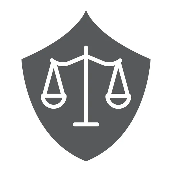 Defense glyph icon, law and justice, shield sign, vector graphics, a solid pattern on a white background. — Stock Vector