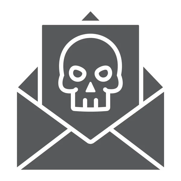 Crimen carta glifo icono, miedo y nota, signo de correo, gráficos vectoriales, un patrón sólido sobre un fondo blanco . — Vector de stock