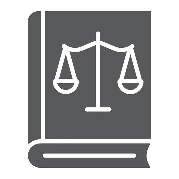 Σύμβολο του βιβλίου του νόμου, δικαιοσύνη και νόμο, βιβλίο με ζυγό σύμβολο, διανυσματικά γραφικά, ένα στερεό μοτίβο σε λευκό φόντο. — Διανυσματικό Αρχείο