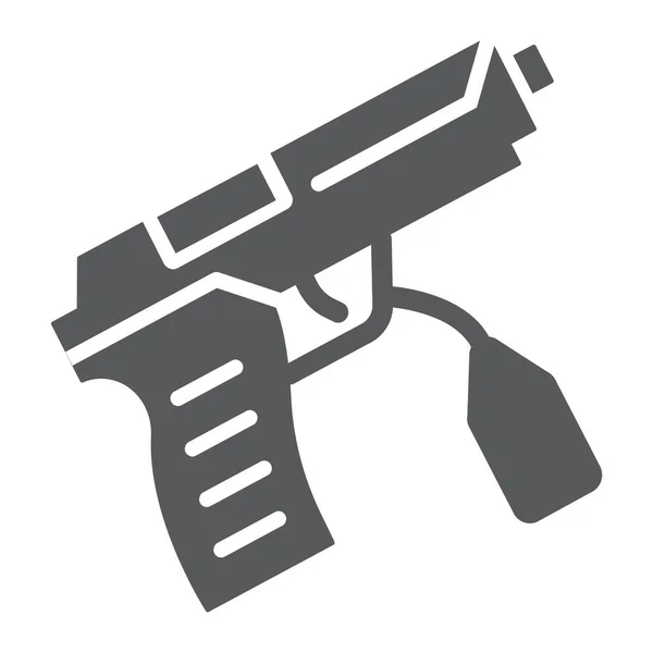 Ikona piktogramu, právo a zločin, znak pušky, vektorová grafika, pevný vzorek na bílém pozadí. — Stockový vektor
