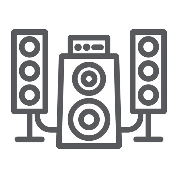 Speaker system line icon, audio and loudspeaker, music system sign, vector graphics, a linear pattern on a white background. — Stock Vector