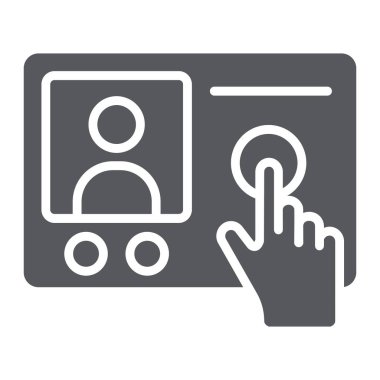 Intercom telefon glyph simgesi, iletişim ve elektronik, telefon işareti, vektör grafikleri, beyaz arka plan üzerinde sağlam bir desen.