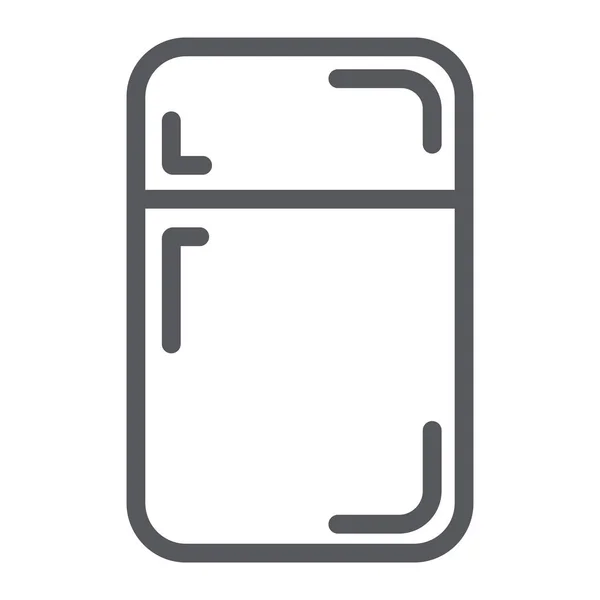 Icône de ligne de réfrigérateur, congélateur et maison, panneau de régénération, graphiques vectoriels, un motif linéaire sur un fond blanc . — Image vectorielle