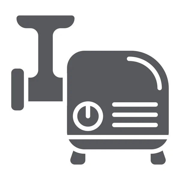 Icône de glyphe de broyeur de viande, cuisine et ustensile, signe d'hachoir, graphiques vectoriels, un motif solide sur un fond blanc . — Image vectorielle