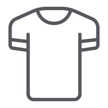 Tshirt çizgi simgesi, giysi ve moda, gömlek işareti, vektör grafik, beyaz bir arka plan üzerinde doğrusal bir desen.