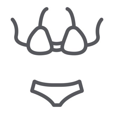 Mayo çizgi simgesi, mayo ve moda, bikini işareti, vektör grafikleri, beyaz arka planda doğrusal desen.